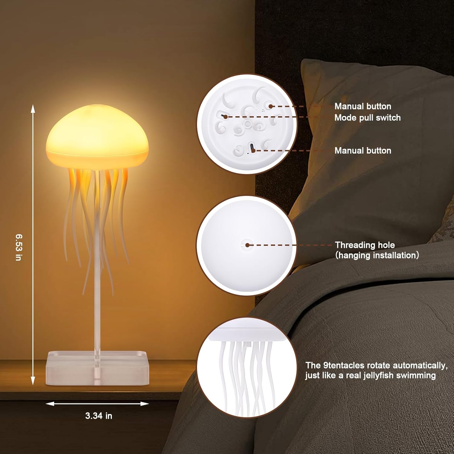 Smart Voice-Controlled Jellyfish Lamp - Premium LED Aquarium Light